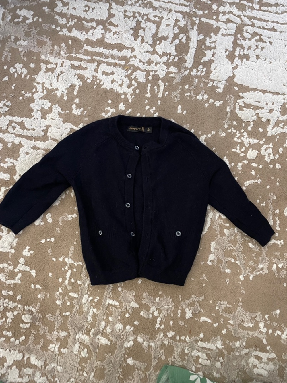 Mayoral Navy Knit Cardigan with Logo Tag